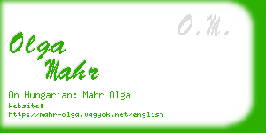 olga mahr business card